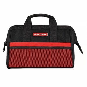 Craftsman 13 in. W X 9.75 in. H - Wide Mouth Tool Bag 6 pocket Black/Red